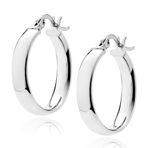 Cercei rotunzi argint Ø20 mm x 4 mm Classic Hoops DiAmanti KHV420R-DIA (Argint 925‰ 3 g.)